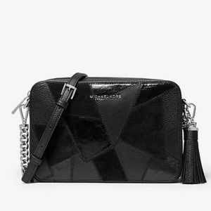 Michael Kors Ginny Black Leather Camera Bag